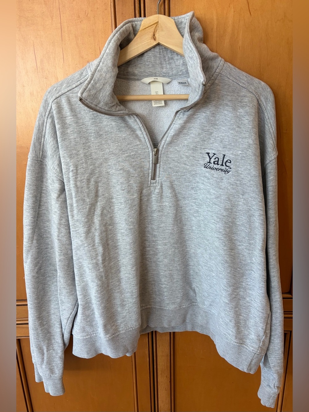 H&M Women’s Light Gray Half-Zip Sweater Sz L